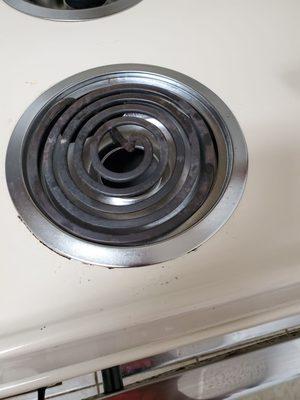 Stove top drip pans are not for this model. The burners don't work because the drip pans won't allow them to lay flat.