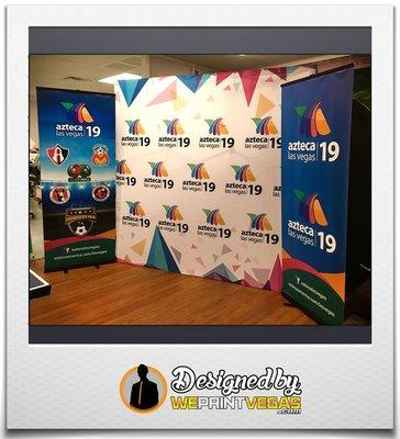 Pop-up display & roll-up banner stand for Azteca TV