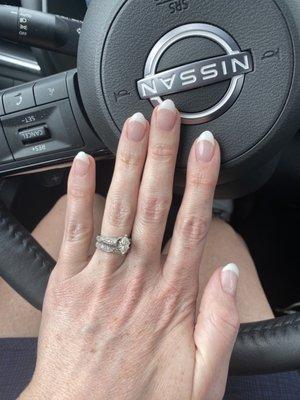 Dip French manicure with extensions and manicure/cuticle trimming