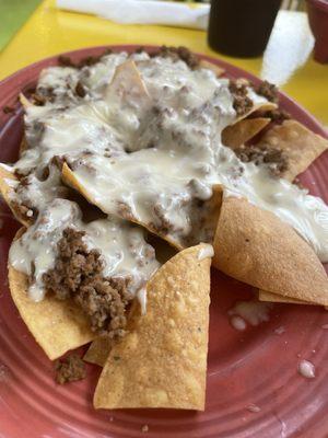 This is it, folks. Beef nachos as ordered off the menu.