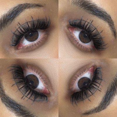 Wispy volume eyelash extensions