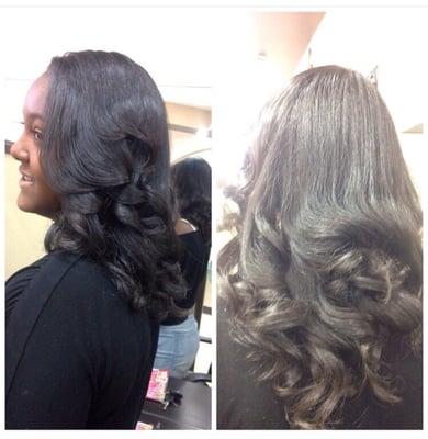 Silk press and flatiron curls