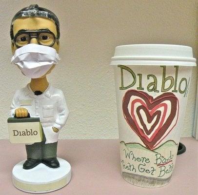 Bobblehead and Diablo Cup Art