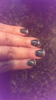 By Nail Designer Allie. Acrylic overlays and gel polish make the nails shine and last.