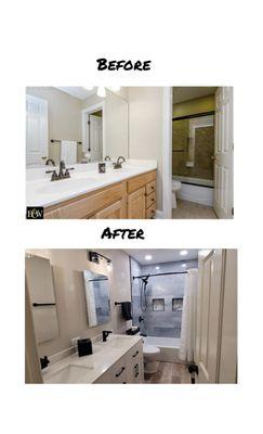 Before and after shot of our remodel.