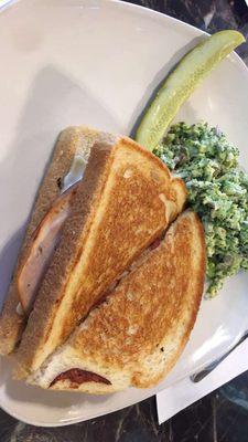 Turkey club on sourdough with broccoli salad! Yummmmm