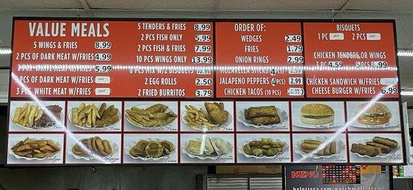 Hot Foods Menu