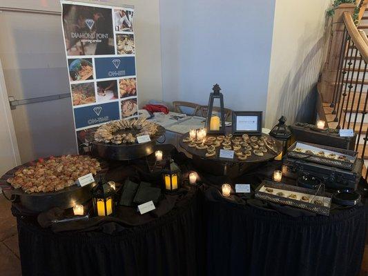 Diamond Point Catering culinary display at The Bay Jewel open house in January 2020