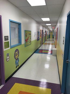 Our colorful hallway to keep everyone's day bright!