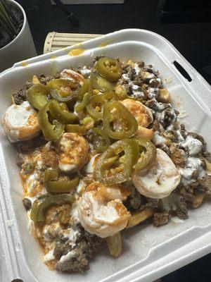 SHRIMP STEAK FRIES WITH JALAPEÑOS