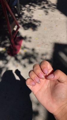 Full set $45 almond French tip color