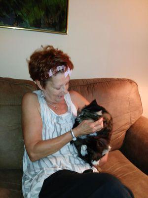 Sheila and my kitty Phoebe.