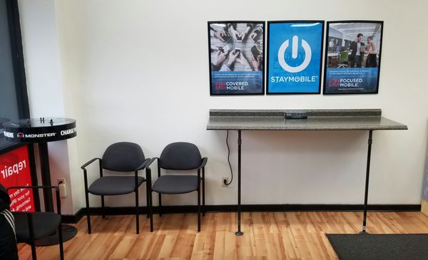 Welcoming waiting area in store