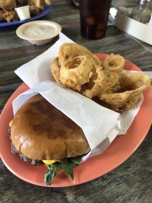 Burger and rings