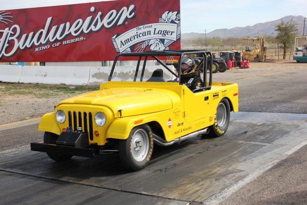 One of Don's Hot Rod Shop employees Jay and his dad built this awesome jeep for drag racing.