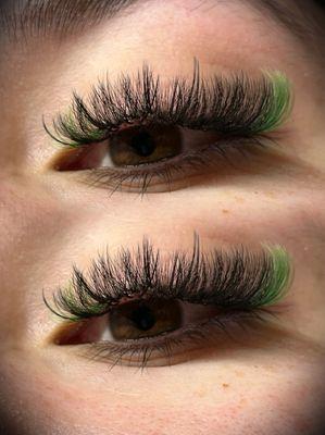 Mega Volume Wispy Set with Green