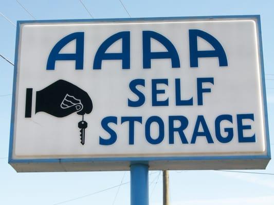 Just look for the big blue and white AAAA Self Storage sign for all your moving and storage needs!