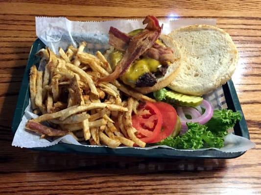 Bacon Cheddar Burger with Fries