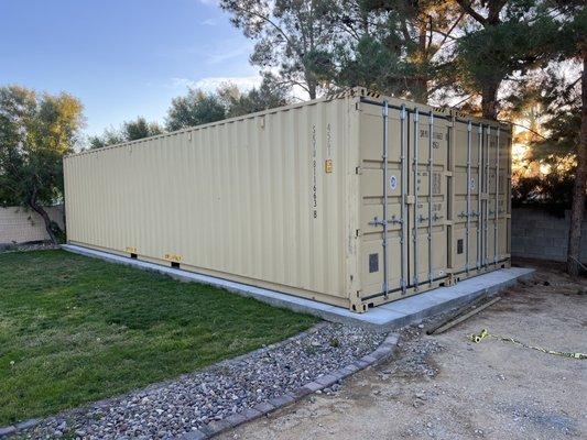 The Houston's crew lifted two 40' containers from my driveway, up over my house and perfectly placed them next to each other