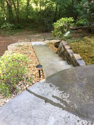 New small retaining wall and landscaping