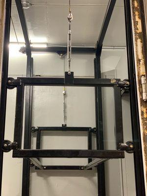 Custom Electric over hydraulic lift build inside a 53ft moving trailer.