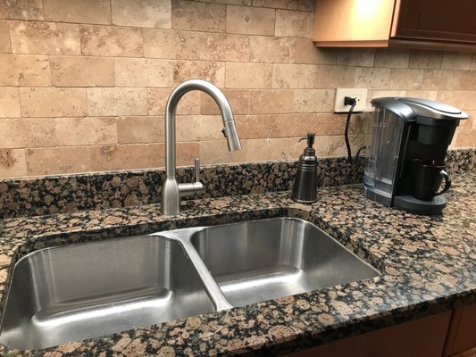 Kitchen faucet installed