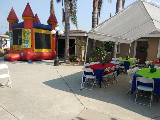 We Rent Jumpers, Canopies, Toilets Chairs, Tables etc.