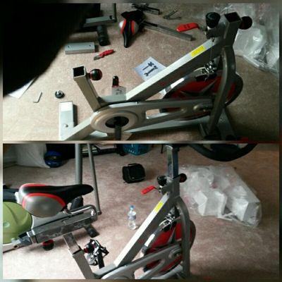 Exercise bike assembly.