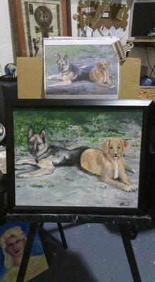 Custom hand painted Pet Portraits