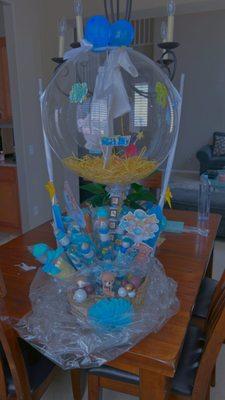 Candy kabobs & popsicle clouds basket " baby shower"