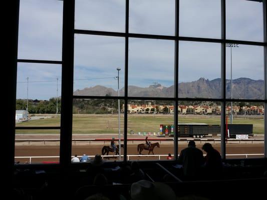 Watching horse racing at