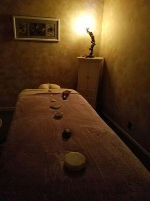 The table is warmed up and ready for your massage and/or Reiki session.