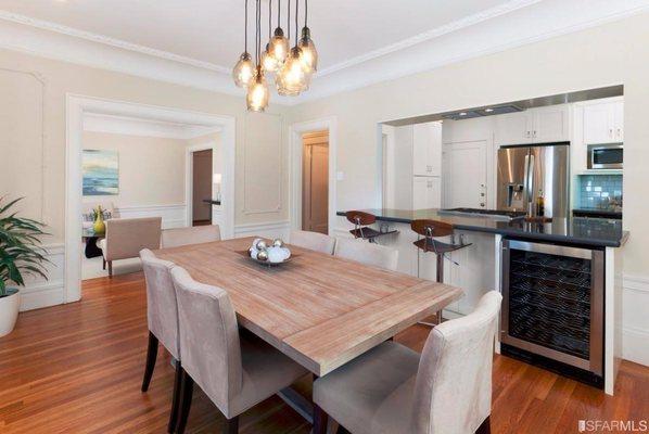 The massive dining table at 105 Palm St - Helped Buyers in 2017