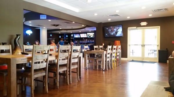 Bar area. Very nice atmosphere. Large tables for big groups.