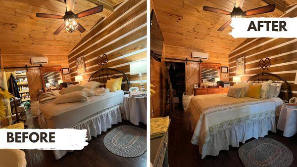 Cabin Bedroom Deep Cleaning