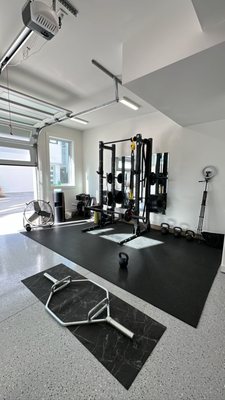 The KB Fitness studio is a fully equipped private space. Clients never have to wait around for equipment!