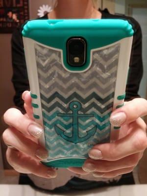 My new, teal, chevron case! Love it! Drop your phone? With this case, no problem!!!