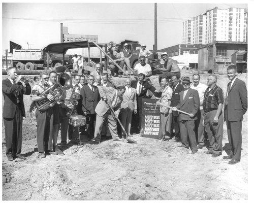 Ground Breaking for the new Musicians' Union Hall at 3rd and Cedar in Seattle, WA. Spring 1952