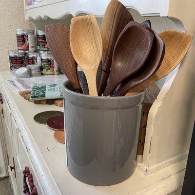 Indiana Gifts Carrie's handcrafted and artisan made goods like these wooden utensils from Leaning Locust.