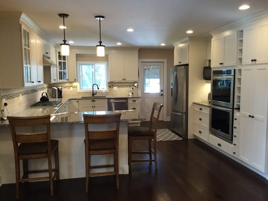 Kitchen Renovation in Niantic CT.  Full kitchen design and remodel with new cabinets, granite countertops #remodeling #kitchen