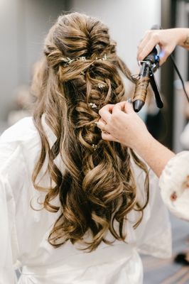 Boho bridal hair