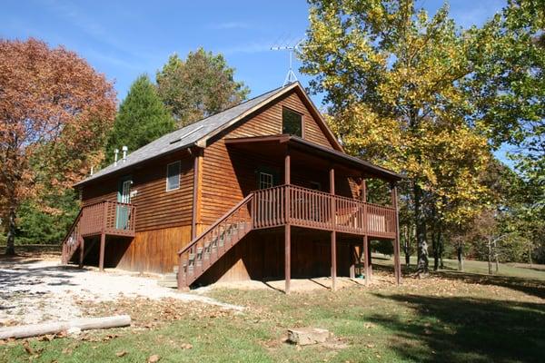 cabin #9 has a very private hot tub on a covered deck Patoka 4 Seasons Resort