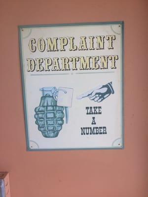 Complaint Department lol