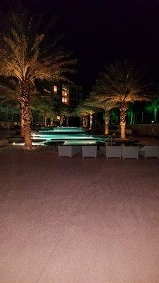 Outdoor pool at night