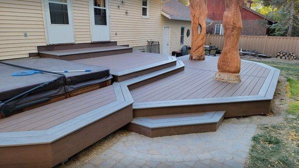 Multi-Level deck integrated into the landscape