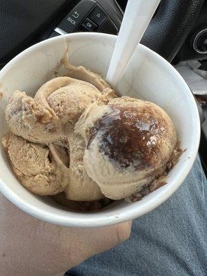 Vegan salted caramel ice cream