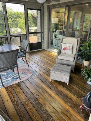 Finished stained deck