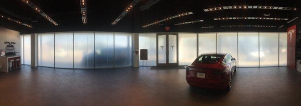 Frosted window film at the new Tesla Showroom in Tempe