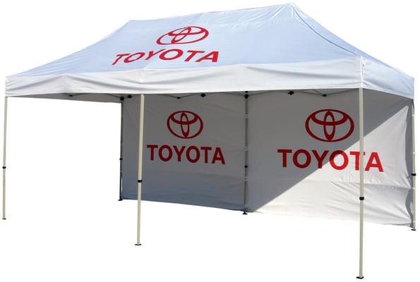 10'x20' EZ Pop-Up Canopy Tents: Custom Imprinting Via Silk Screen or Digital Dye Sublimation is Available.