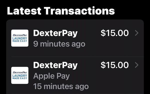 The charges I was actually charged on my card and now having to call the Dexter Pay customer support